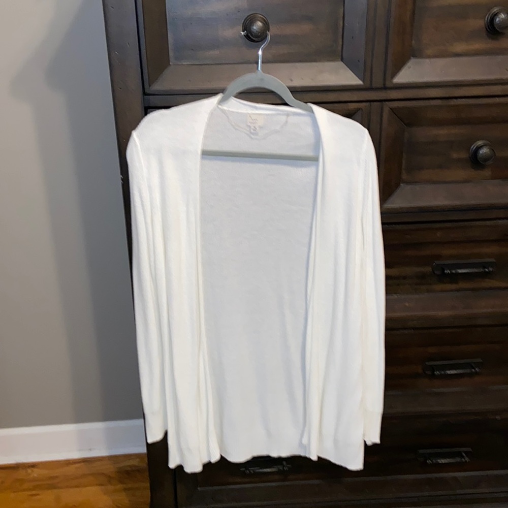 White cardigan